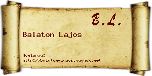 Balaton Lajos névjegykártya